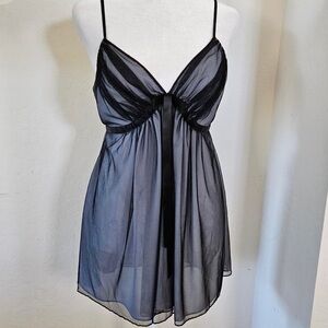 Vintage Victoria’s Secret Black Sheer Babydoll Lingerie